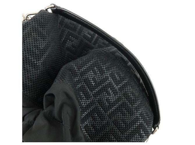 Borsa 2Way FENDI Zucca in pelle e camoscio mesh Borsa a mano e a tracolla Nera 7VA451 - vista 5