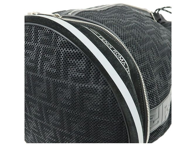 Borsa 2Way FENDI Zucca in pelle e camoscio mesh Borsa a mano e a tracolla Nera 7VA451 - vista 8