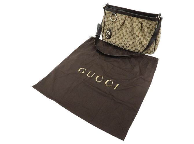 GUCCI Sukey Interlocking G GG Canvas Leather Shoulder Bag Brown 296834 - vista 12