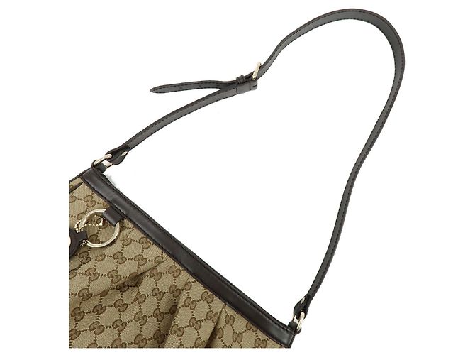 GUCCI Sukey Interlocking G GG Canvas Leather Shoulder Bag Brown 296834 - vista 3