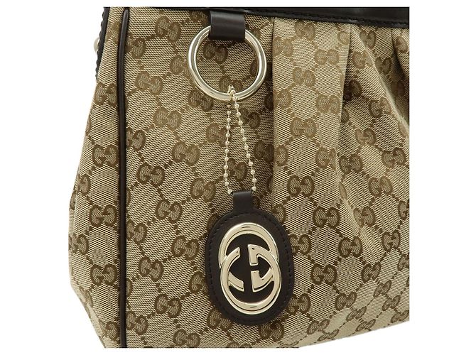 GUCCI Sukey Interlocking G GG Canvas Leather Shoulder Bag Brown 296834 - vista 8