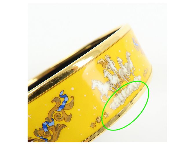Hermès HERMES Email GM Bracciale Rigido Placcato Oro Giallo - vista 12