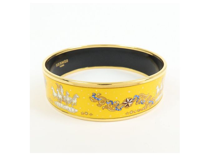 Hermès HERMES Email GM Bracciale Rigido Placcato Oro Giallo - vista 4