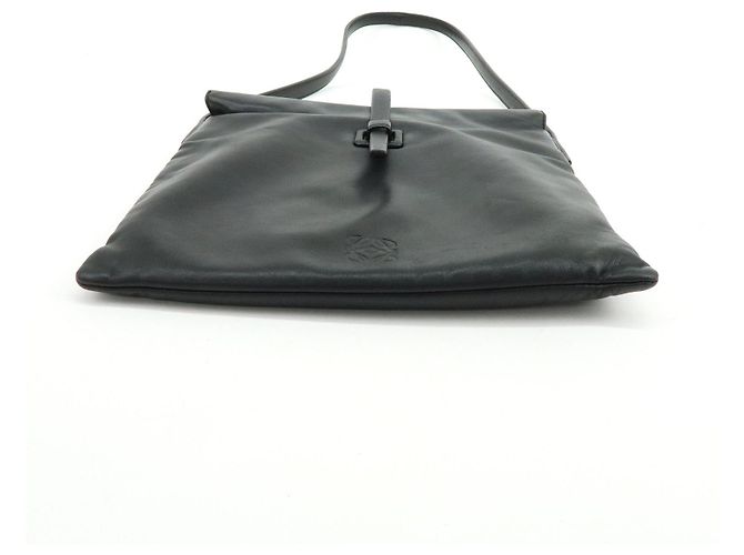 Borsa a spalla piatta e borsa a tracolla LOEWE Anagram in pelle nappa Nero - vista 5