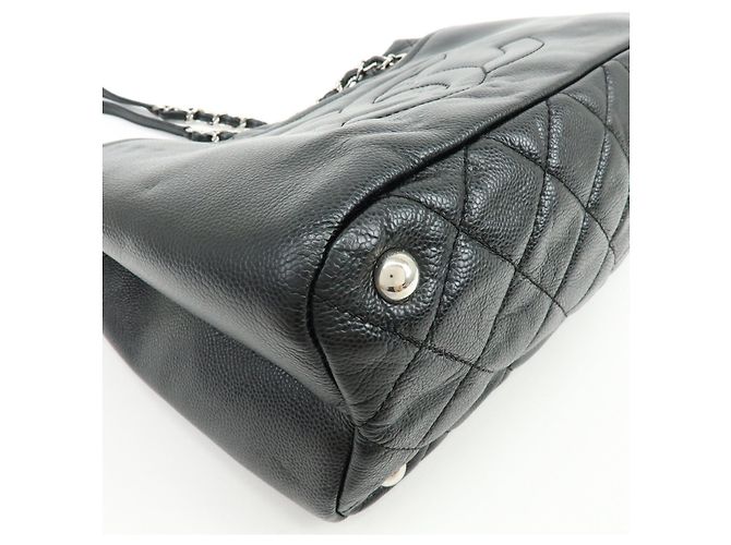 Borsa a tracolla con catena CHANEL COCO Mark in pelle caviale nera e argento - vista 10