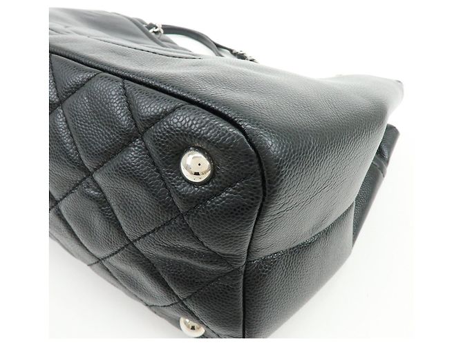 Borsa a tracolla con catena CHANEL COCO Mark in pelle caviale nera e argento - vista 11