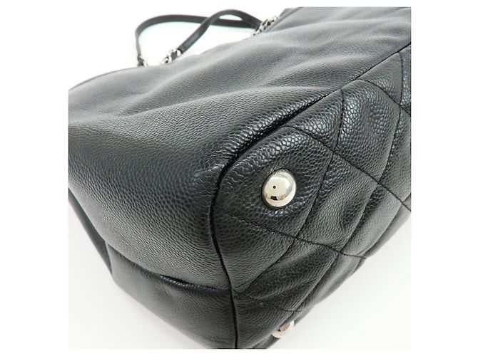 Borsa a tracolla con catena CHANEL COCO Mark in pelle caviale nera e argento - vista 12