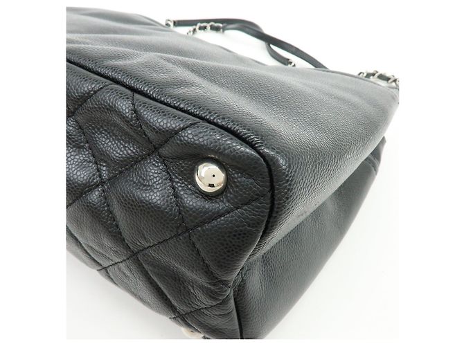 Borsa a tracolla con catena CHANEL COCO Mark in pelle caviale nera e argento - vista 13