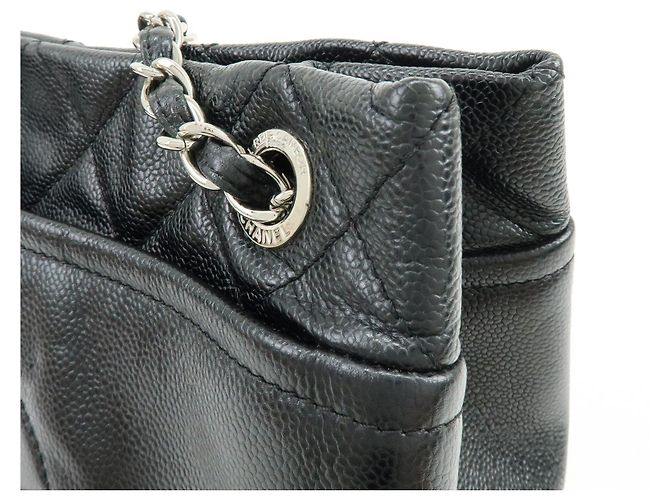 Borsa a tracolla con catena CHANEL COCO Mark in pelle caviale nera e argento - vista 15