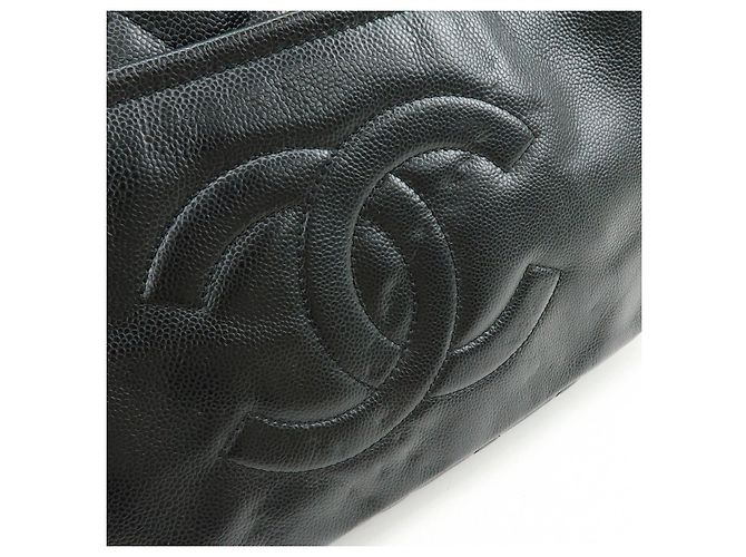 Borsa a tracolla con catena CHANEL COCO Mark in pelle caviale nera e argento - vista 18
