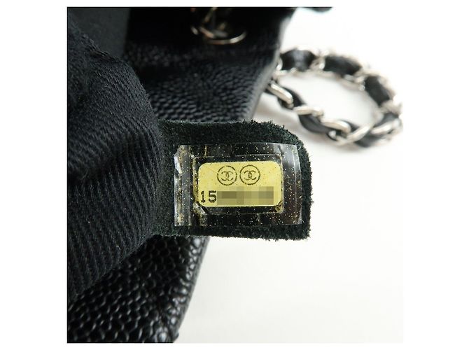 Borsa a tracolla con catena CHANEL COCO Mark in pelle caviale nera e argento - vista 24