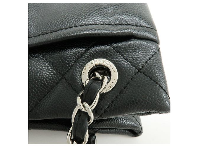 Borsa a tracolla con catena CHANEL COCO Mark in pelle caviale nera e argento - vista 8