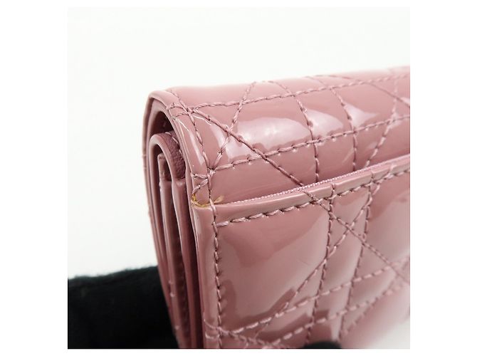 Cartera compacta Christian Dior Cannage Lady Dior de piel charol Rosa - vista 13