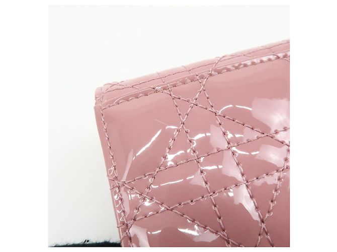 Cartera compacta Christian Dior Cannage Lady Dior de piel charol Rosa - vista 15