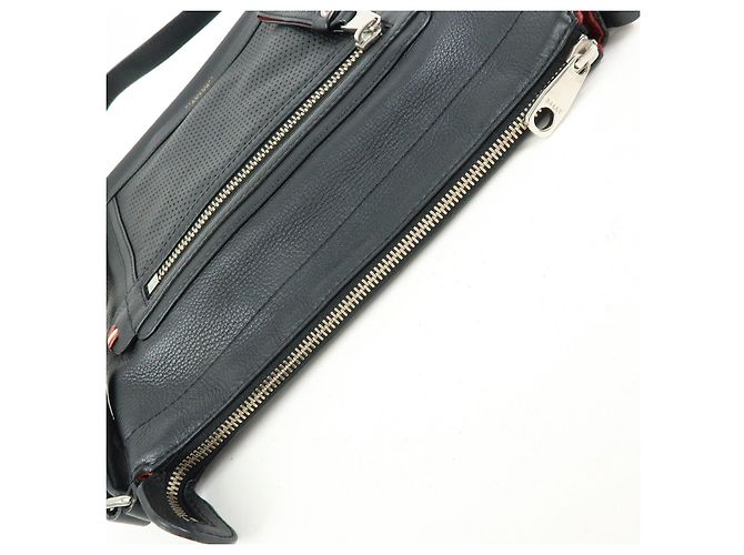 BALLY Borsa a tracolla in pelle traforata Borsa crossbody Nero Rosso - vista 17