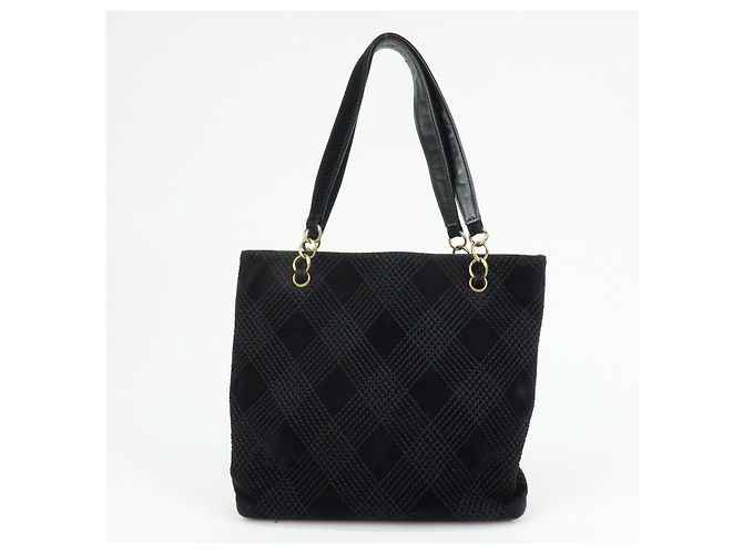 Borsa a tracolla e tote CHANEL COCO Mark Wild Stitch in pelle scamosciata Nero - vista 2