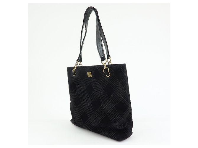 Borsa a tracolla e tote CHANEL COCO Mark Wild Stitch in pelle scamosciata Nero - vista 3
