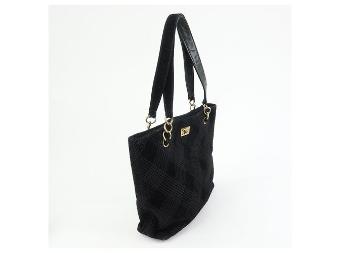 Borsa a tracolla e tote CHANEL COCO Mark Wild Stitch in pelle scamosciata Nero - vista 4