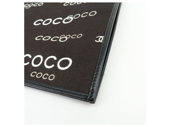 CHANEL COCO Mark Flat Shopper Shopper-Tasche aus Canvas und Leder mit Kette Schwarz Weiß - Ansicht 11