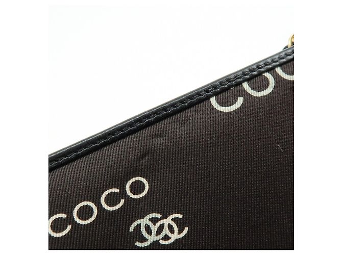 CHANEL COCO Mark Flat Shopper Shopper-Tasche aus Canvas und Leder mit Kette Schwarz Weiß - Ansicht 15