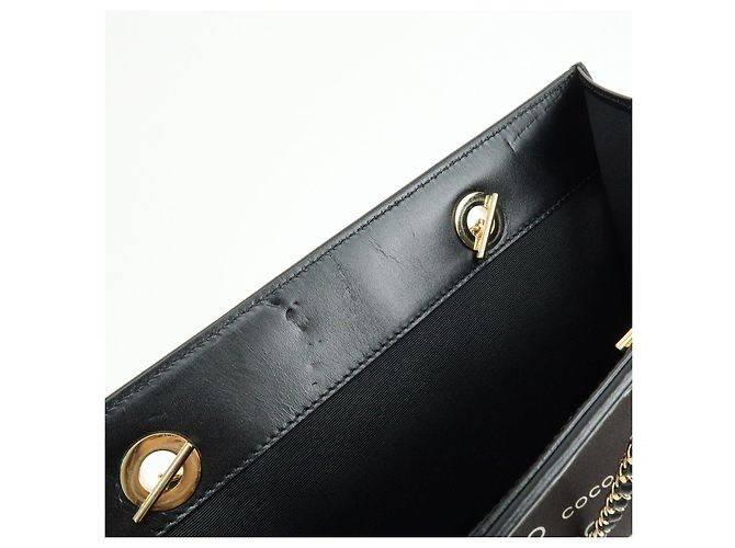 CHANEL COCO Mark Flat Shopper Shopper-Tasche aus Canvas und Leder mit Kette Schwarz Weiß - Ansicht 21