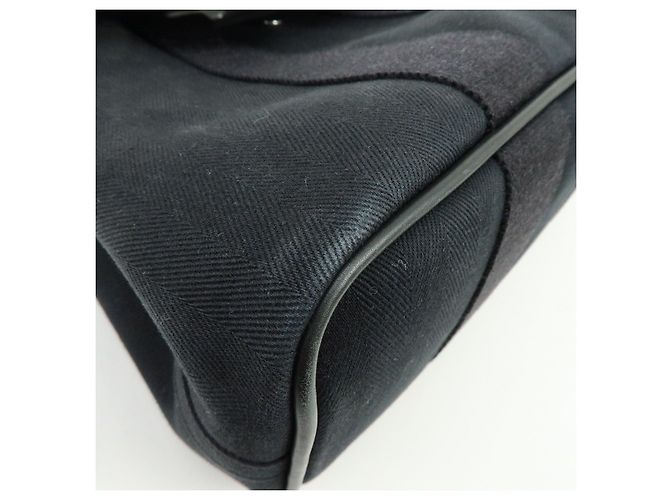 Hermès Borsa a mano HERMES Toile Chevron Valparaiso PM Tote Bag Nero - vista 10