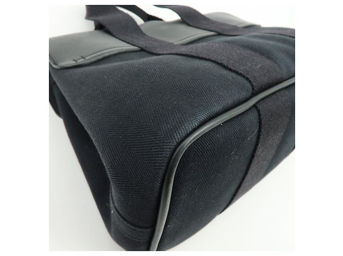 Hermès Borsa a mano HERMES Toile Chevron Valparaiso PM Tote Bag Nero - vista 12