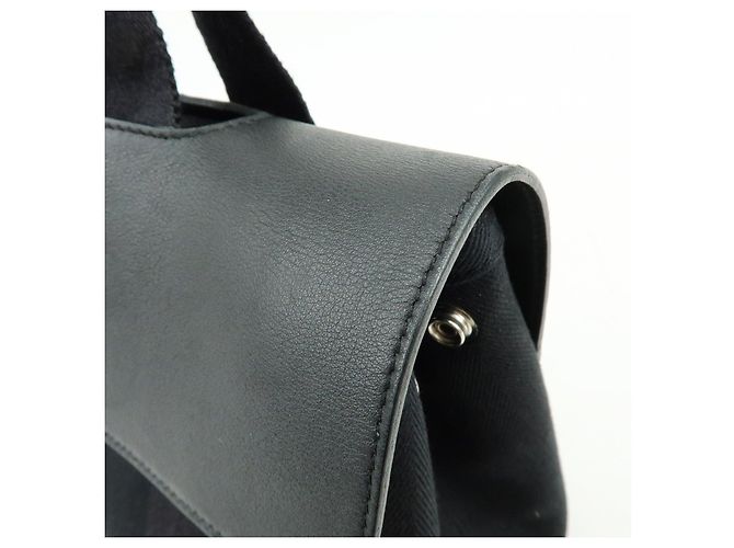 Hermès Borsa a mano HERMES Toile Chevron Valparaiso PM Tote Bag Nero - vista 13