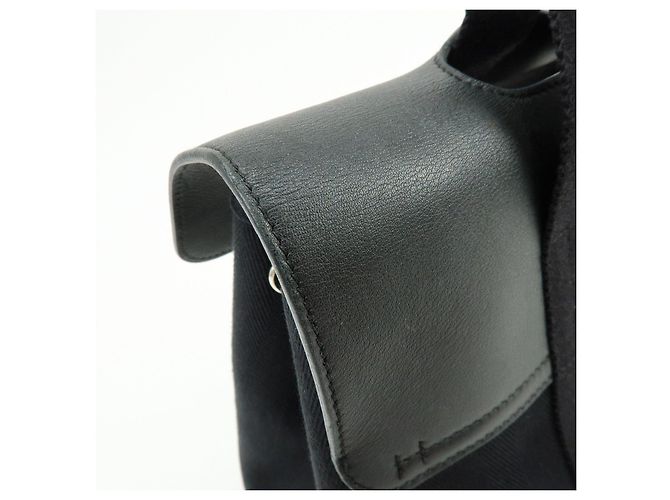 Hermès Borsa a mano HERMES Toile Chevron Valparaiso PM Tote Bag Nero - vista 16
