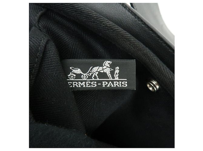 Hermès Borsa a mano HERMES Toile Chevron Valparaiso PM Tote Bag Nero - vista 23