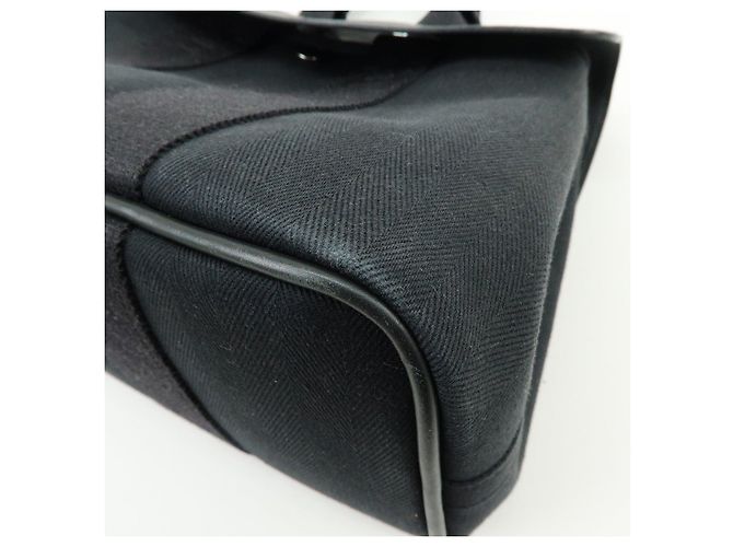 Hermès Borsa a mano HERMES Toile Chevron Valparaiso PM Tote Bag Nero - vista 9
