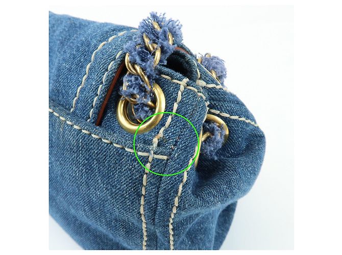 PRADA Bolsa de Ombro em Couro Denim com Aba Frontal Blue Camel BR4659 - vista 15