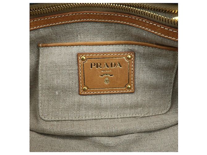 PRADA Bolsa de Ombro em Couro Denim com Aba Frontal Blue Camel BR4659 - vista 23