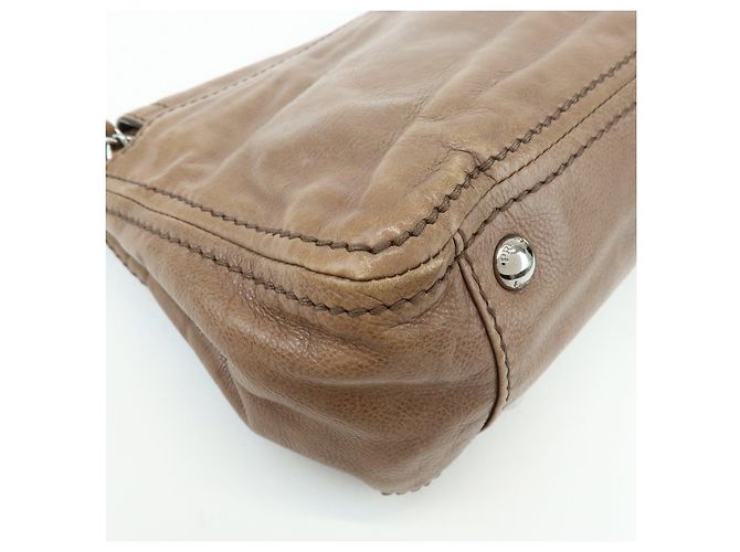Borsa a spalla in pelle con patta anteriore e catena PRADA Borsa a mano Marrone B4659C - vista 11