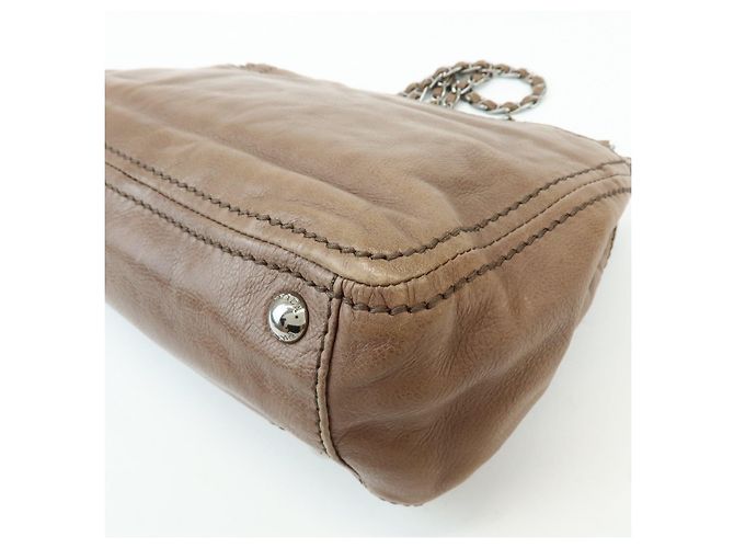 Borsa a spalla in pelle con patta anteriore e catena PRADA Borsa a mano Marrone B4659C - vista 12