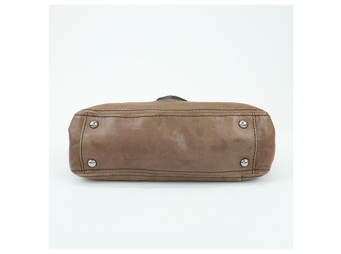 Borsa a spalla in pelle con patta anteriore e catena PRADA Borsa a mano Marrone B4659C - vista 5