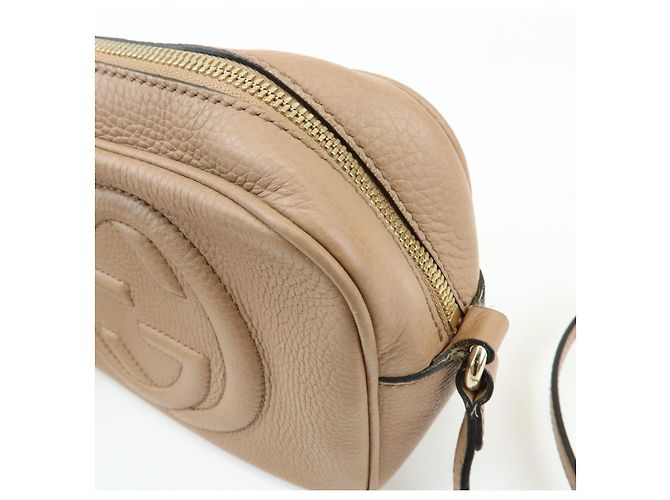 GUCCI SOHO Borsa a tracolla in pelle Interlocking G Pink Beige 308364 - vista 16