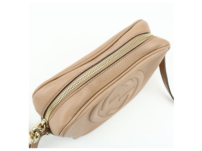 GUCCI SOHO Borsa a tracolla in pelle Interlocking G Pink Beige 308364 - vista 19