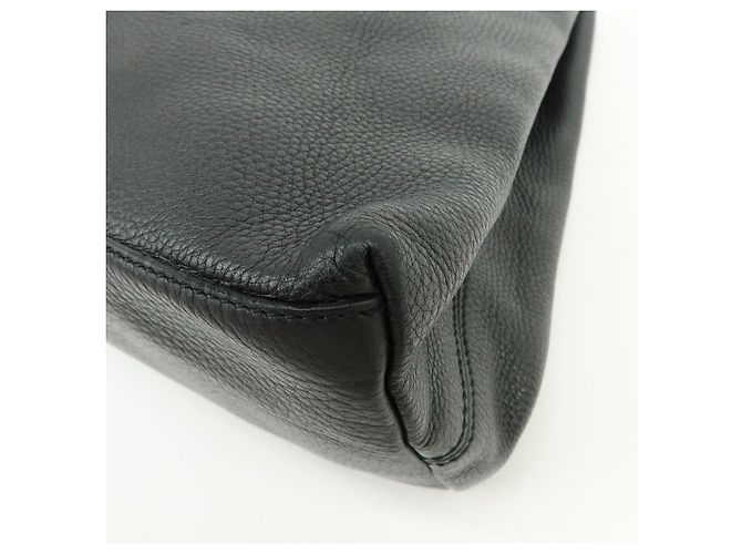 GUCCI SOHO Borsa a tracolla in pelle con catena Interlocking G Nera 308982 - vista 12