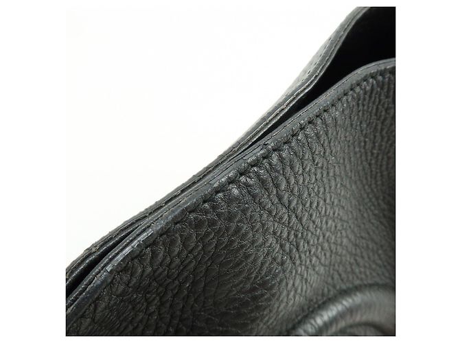 GUCCI SOHO Borsa a tracolla in pelle con catena Interlocking G Nera 308982 - vista 16