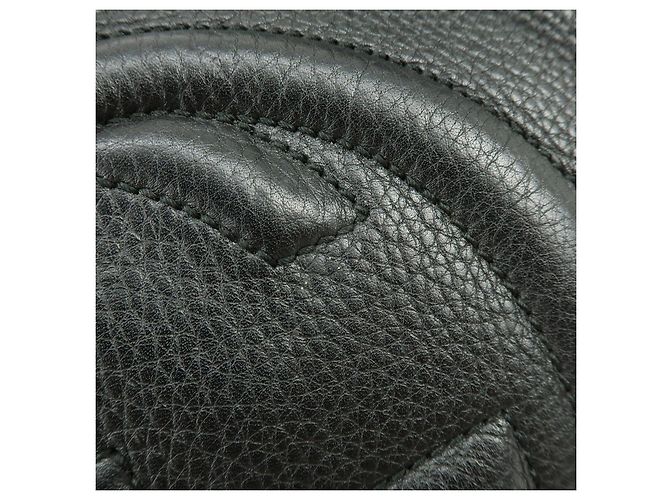 GUCCI SOHO Borsa a tracolla in pelle con catena Interlocking G Nera 308982 - vista 18