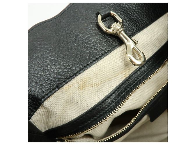 GUCCI SOHO Borsa a tracolla in pelle con catena Interlocking G Nera 308982 - vista 22