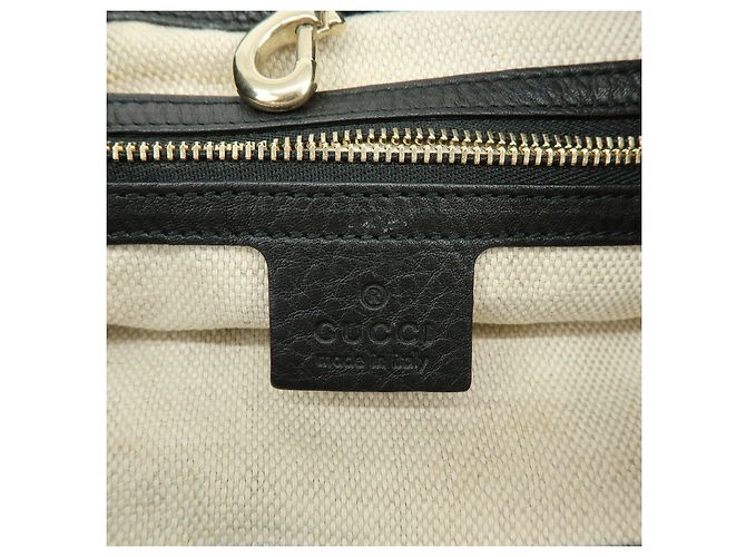 GUCCI SOHO Borsa a tracolla in pelle con catena Interlocking G Nera 308982 - vista 23