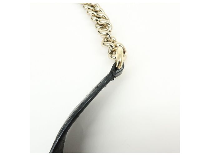 GUCCI SOHO Borsa a tracolla in pelle con catena Interlocking G Nera 308982 - vista 8