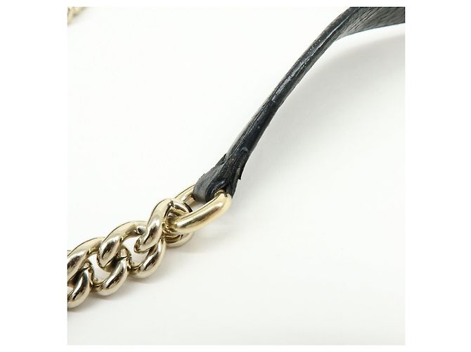 GUCCI SOHO Borsa a tracolla in pelle con catena Interlocking G Nera 308982 - vista 9