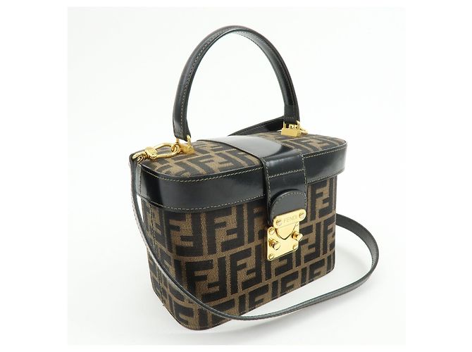 FENDI Borsa Vanity 2Way in tela Zucca e pelle Borsa a tracolla Marrone 09149311 - vista 4