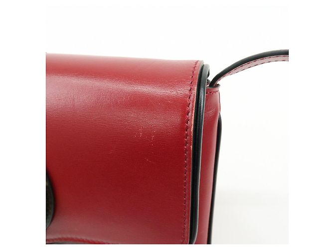 Borsa a tracolla e spalla GUCCI Double G Arli in pelle Rossa 550129 - vista 13