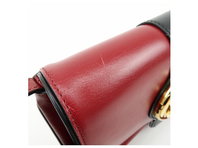 Borsa a tracolla e spalla GUCCI Double G Arli in pelle Rossa 550129 - vista 14