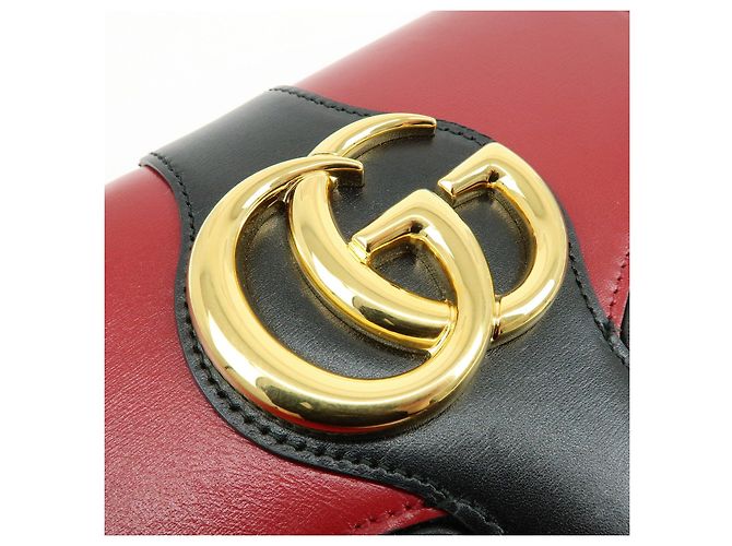 Borsa a tracolla e spalla GUCCI Double G Arli in pelle Rossa 550129 - vista 16