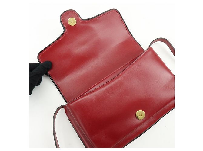 Borsa a tracolla e spalla GUCCI Double G Arli in pelle Rossa 550129 - vista 18